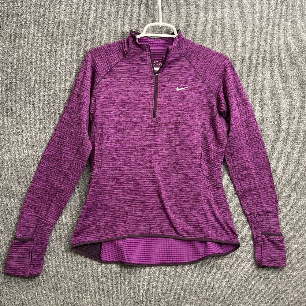 Nike Dri Fit Element Sphere Women's Sz S 1/2 Zip Pullover 852337-507 Purple